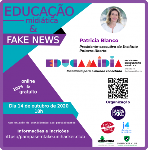 Unipampa promove evento sobre Educação Midiática e Fake News - Divulgação