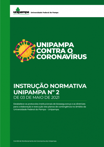capa da IN, sobre fundo verde há desenho representando o coronavirus com uma tarja vermelha que o cruza