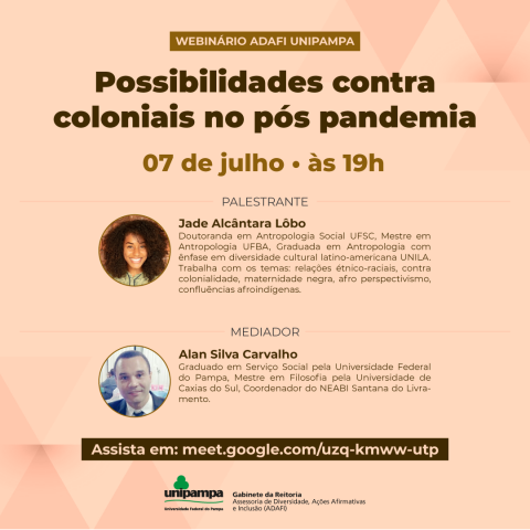 Adafi promove webinário sobre possibilidades contra coloniais no pós pandemia
