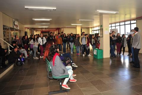 Vice-reitor conversou com os alunos no Campus Bagé. Fotos: Franceli Couto/Unipampa